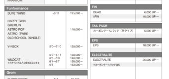 PYZELサーフボード2023価格改正！